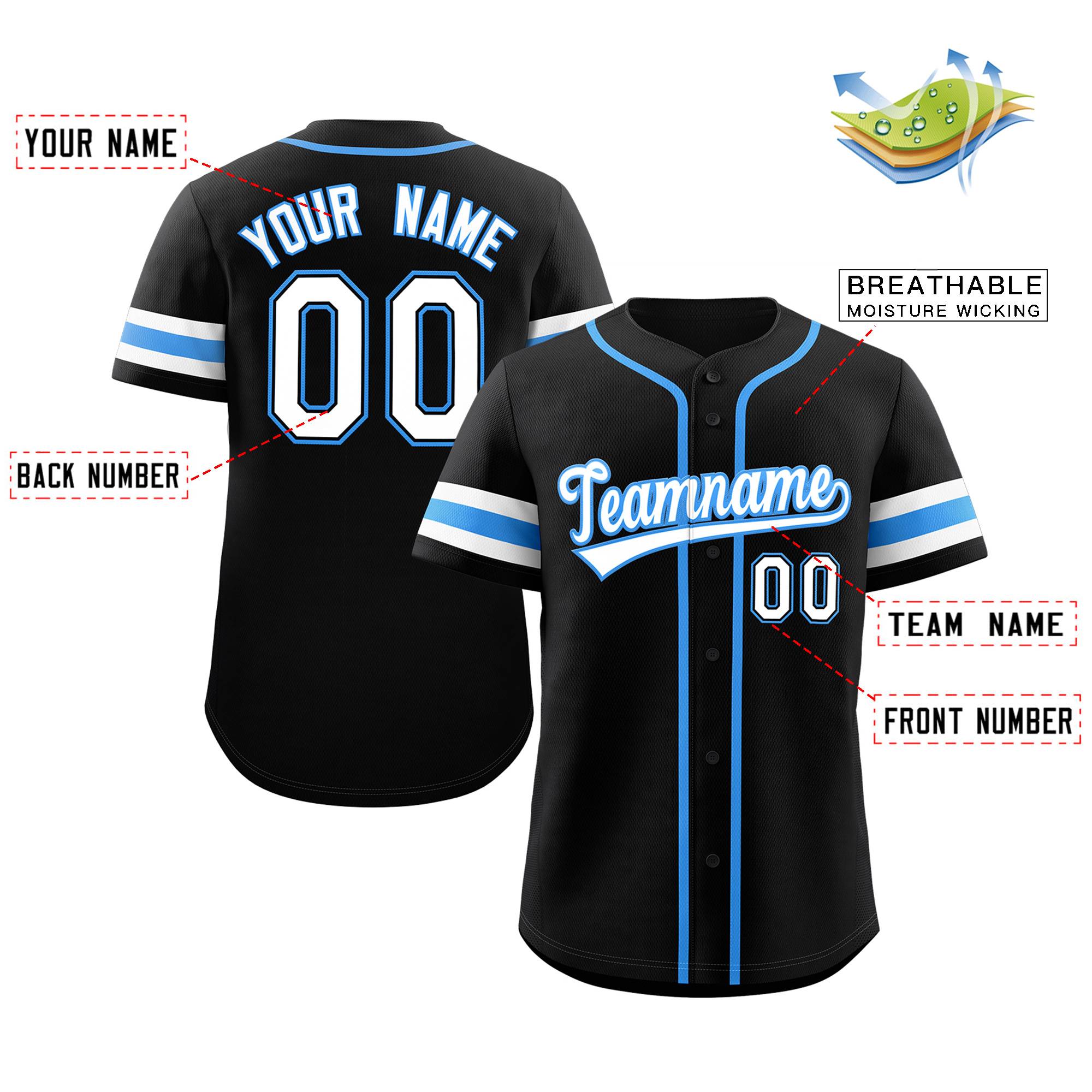 Custom White-Powder Blue Classic Style Authentic Baseball Jersey