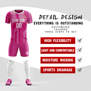 Custom Pink White Training Uniform Soccer Sets Jersey