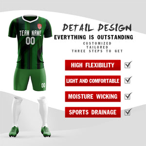 Custom Green White Training Uniform Soccer Sets Jersey