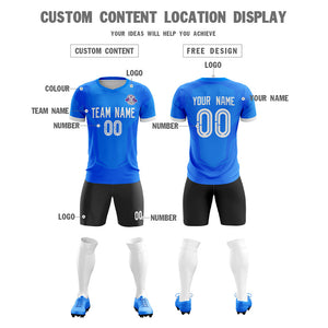 Custom Royal Black Training Uniform For Men Soccer Sets Jersey