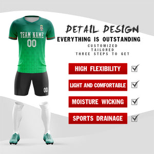 Custom Green White Training Uniform Soccer Sets Jersey