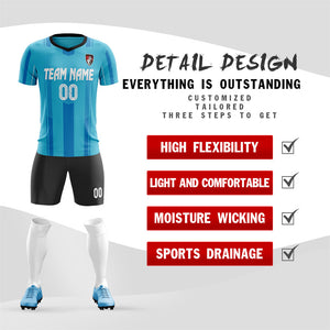 Custom Aqua White Training Soccer Sets Jersey