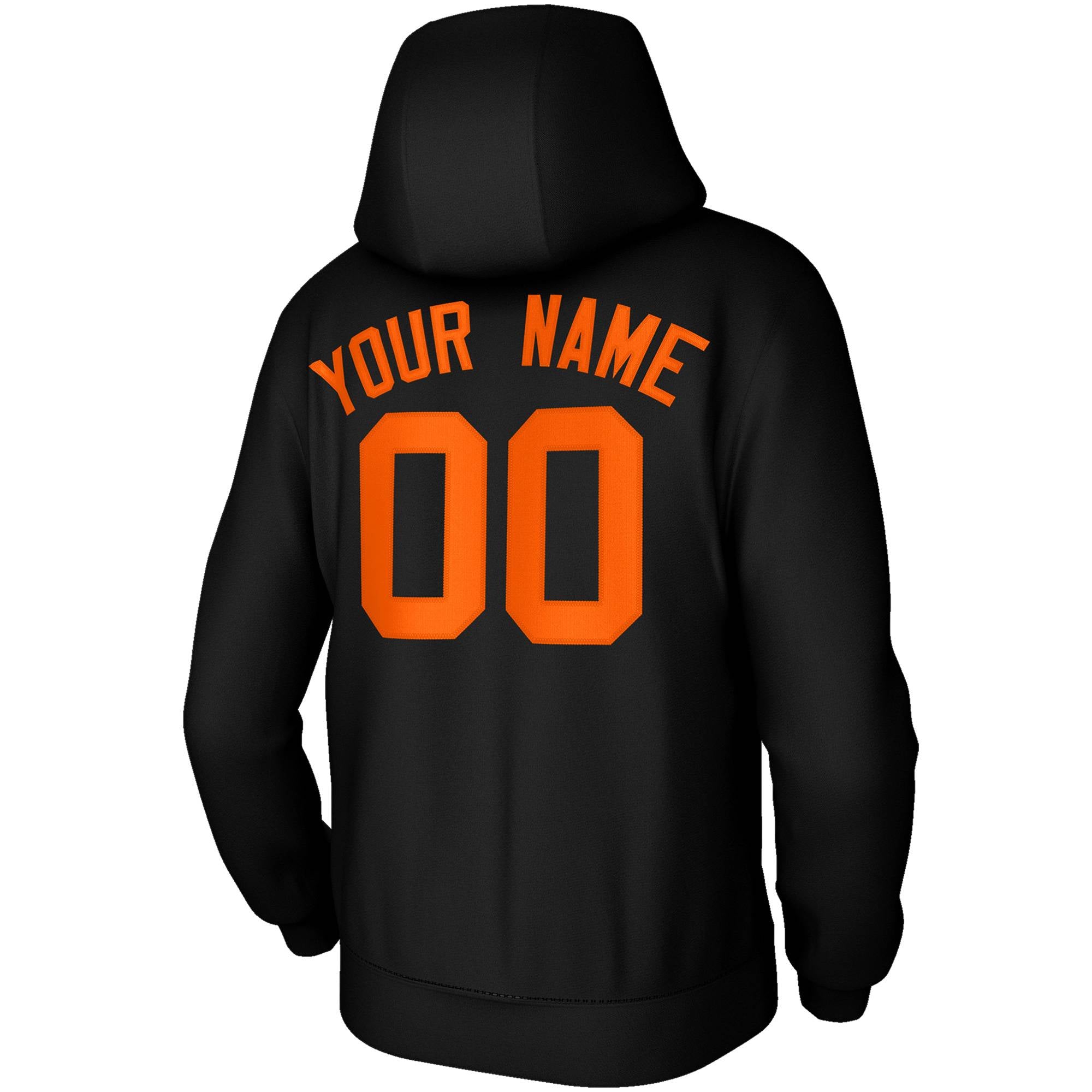 Custom Stitched Black Orange Classic Style Hoodie Training Uniform