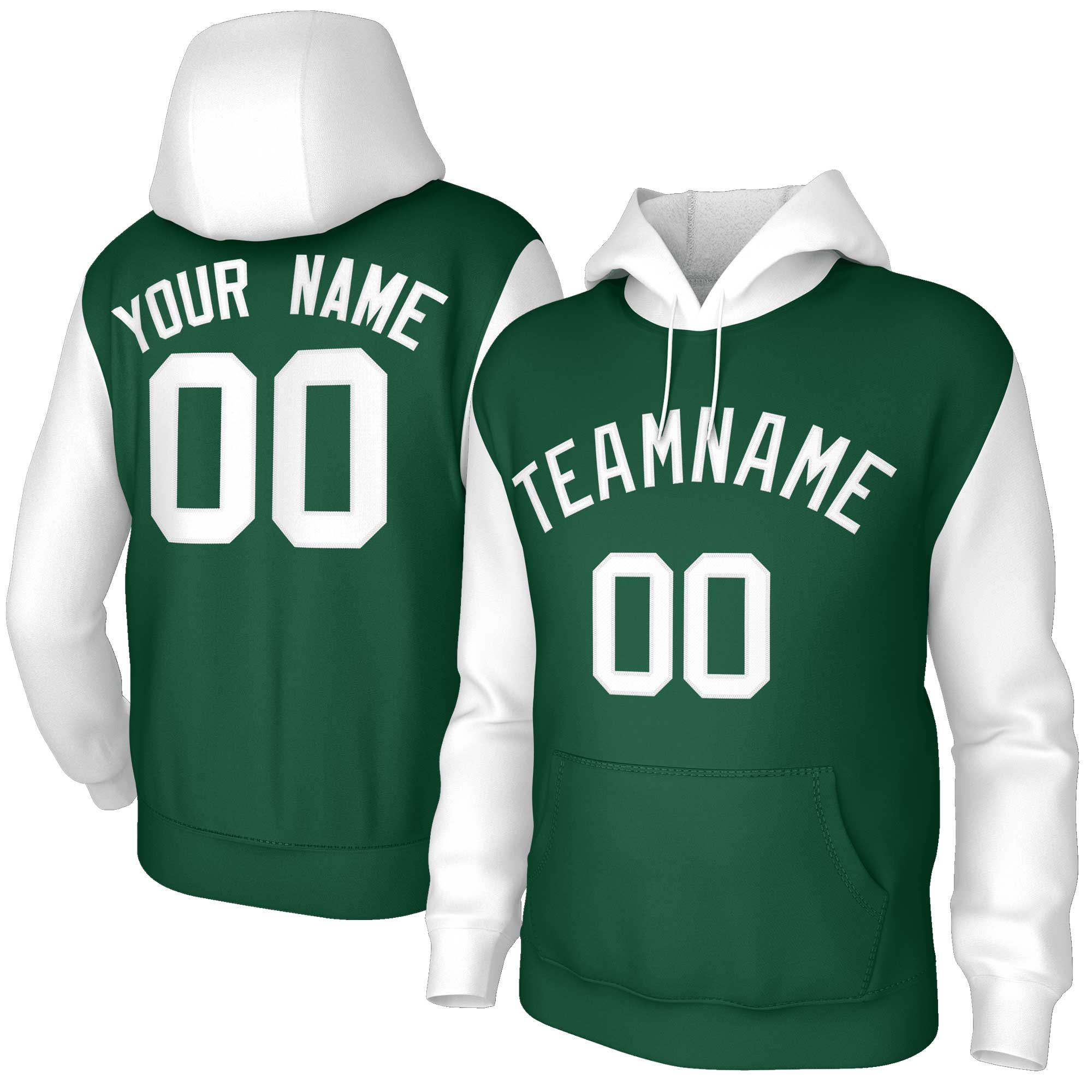 custom green pullover hoodies