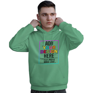 Sweat à capuche personnalisé vert personnalisé avec police de couleur arc-en-ciel