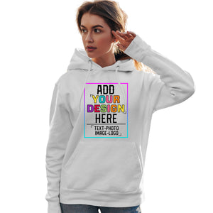 Sweat-shirt à capuche blanc personnalisé avec police de couleur arc-en-ciel