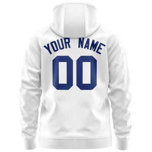 Custom Stitched White Royal Sports Full-Zip Sweatshirt Hoodie