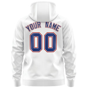 Custom Stitched White Royal-Red Sports Full-Zip Sweatshirt Hoodie