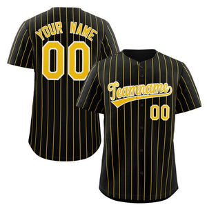 Maillot de baseball personnalisé à rayures noires et blanches, à la mode, authentique