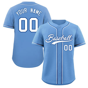 Maillot de baseball authentique de style classique bleu poudre personnalisé-royal