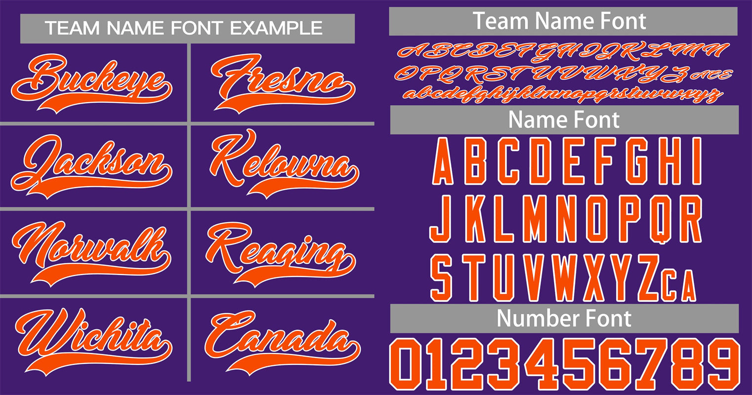 Custom Purple Orange-White Classic Style Authentic Baseball Jersey