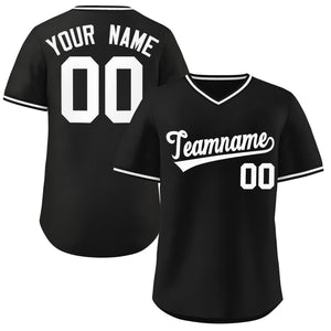 Maillot de baseball authentique, personnalisé, noir et blanc, style classique, pour l'extérieur, pull-over authentique