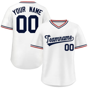 Custom White Classic Style Outdoor Authentic Pullover Baseball Jersey