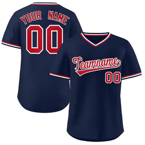 Maillot de baseball personnalisé, style classique, rouge marine, pull authentique pour l'extérieur