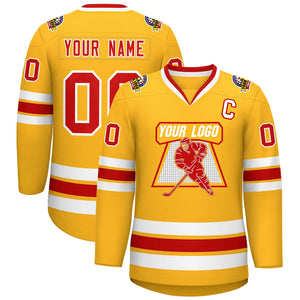 Maillot de hockey de style classique rouge-blanc personnalisé