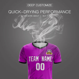 Custom Purple White Casual Sport Soccer Sets Jersey