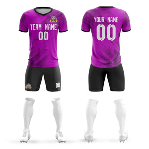 Custom Purple White Casual Sport Soccer Sets Jersey