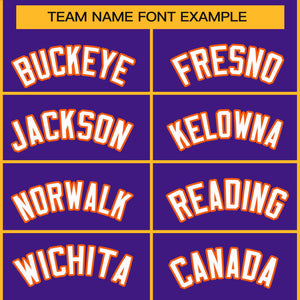 Custom Purple White-Orange Classic Style Hockey Jersey