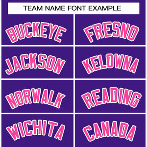 Custom Purple Pink-White Classic Style Hockey Jersey