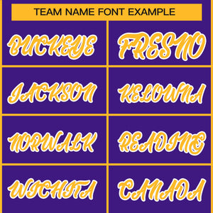 Custom Purple Gold-White Classic Style Hockey Jersey