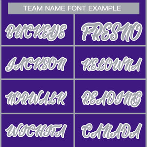 Custom Purple Gray-White Classic Style Hockey Jersey