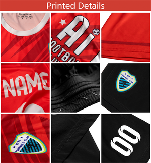 Custom White Red Soft Training Uniform Soccer Sets Jersey