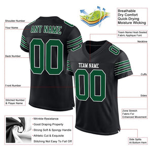 Custom Black Gotham Green-White Classic Style Mesh Authentic Football Jersey