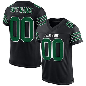 Custom Black Gotham Green-White Classic Style Mesh Authentic Football Jersey