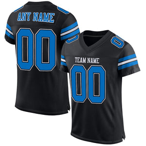 Custom Black Panther Blue-White Classic Style Mesh Authentic Football Jersey