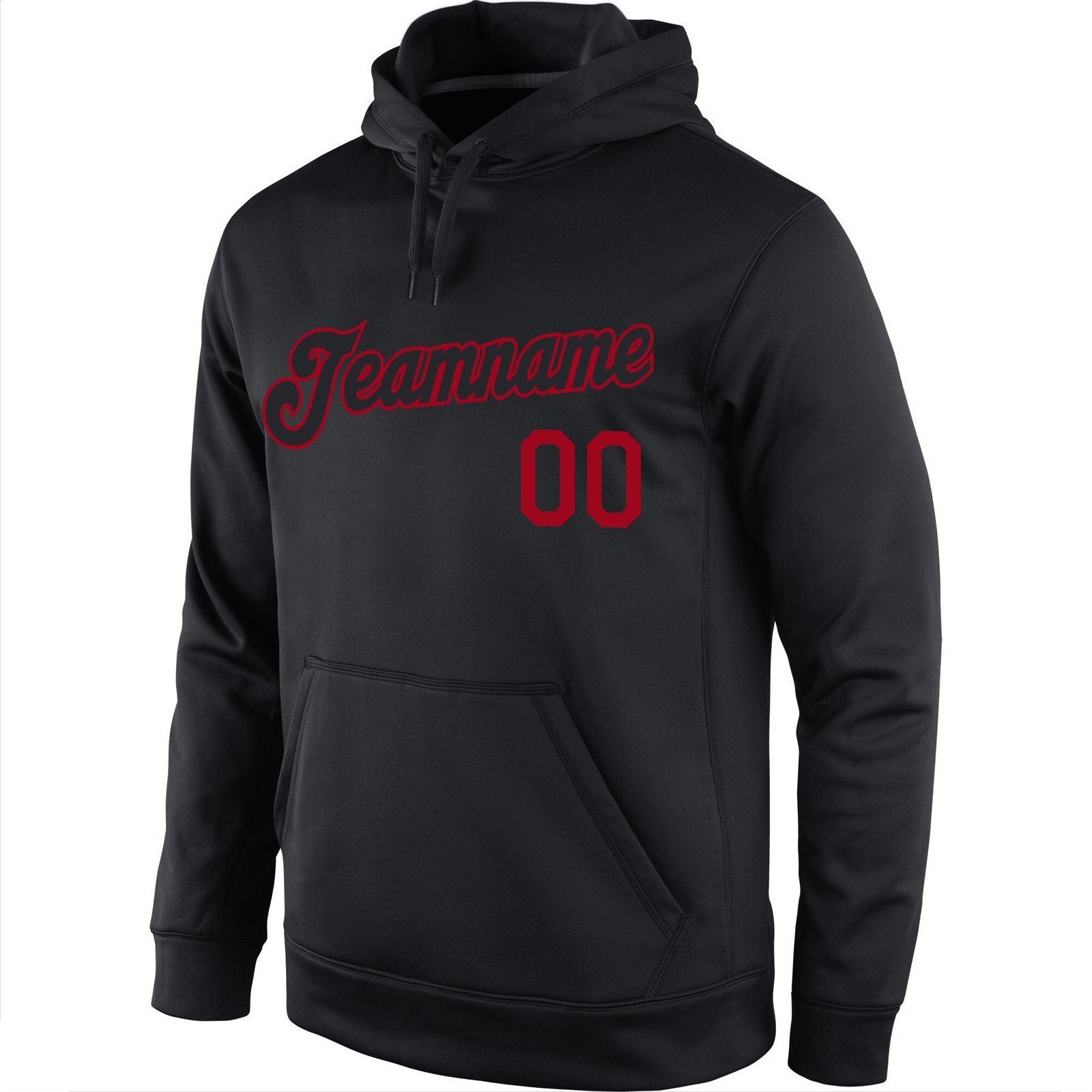 Custom Black Red Classic Style Pullover Sport Fashion Hoodie Uniform