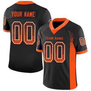 Custom Black Orange-White Drift Fashion Mesh Authentic Football Jersey