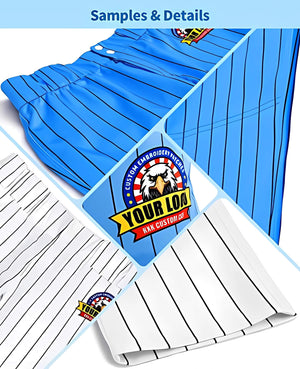 Pantalon de baseball pull-up extensible à fines rayures bleu marine personnalisé